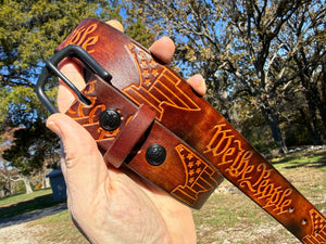 Custom Leather Belt - We The People - Anvil Customs