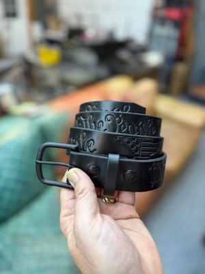Custom Leather Belt - We The People - Anvil Customs