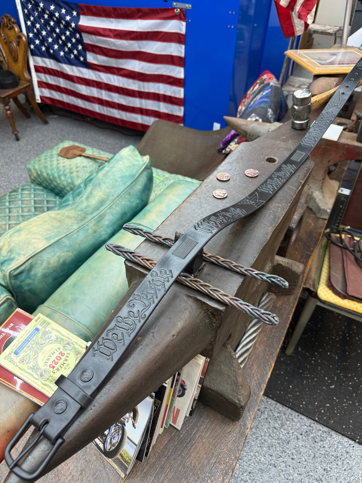 Custom Leather Belt - We The People - Anvil Customs