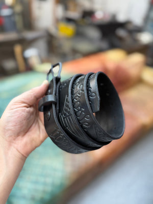 Custom Leather Belt - We The People - Anvil Customs