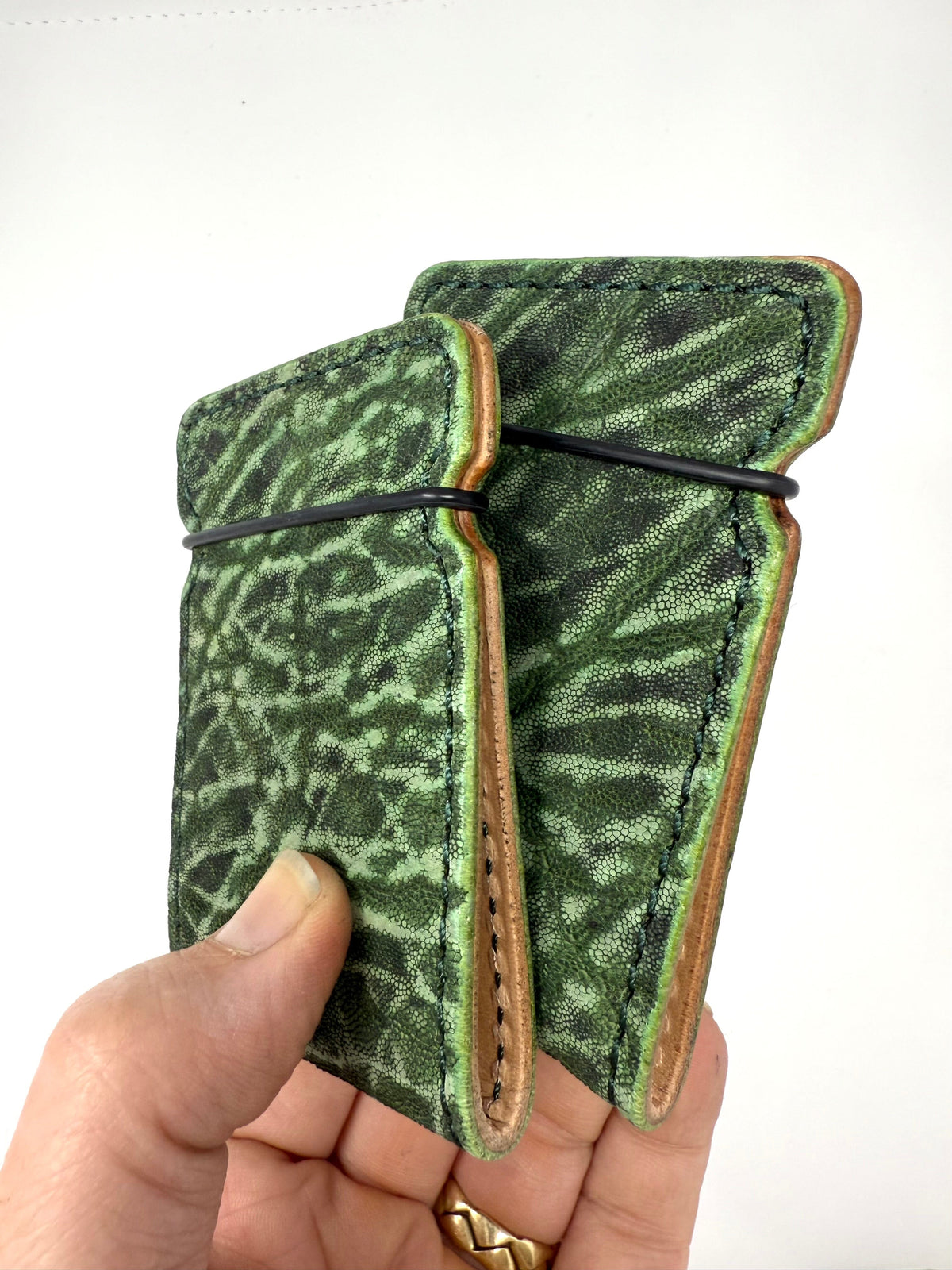 El Camino Wallet - Antiqued Green Elephant - Anvil Customs