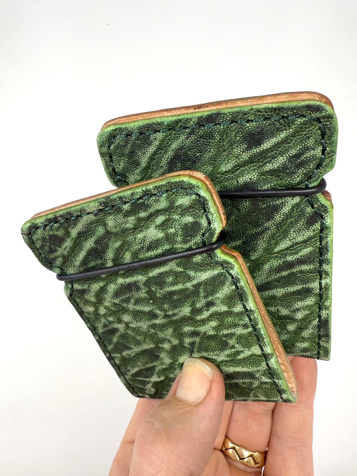El Camino Wallet - Antiqued Green Elephant - Anvil Customs