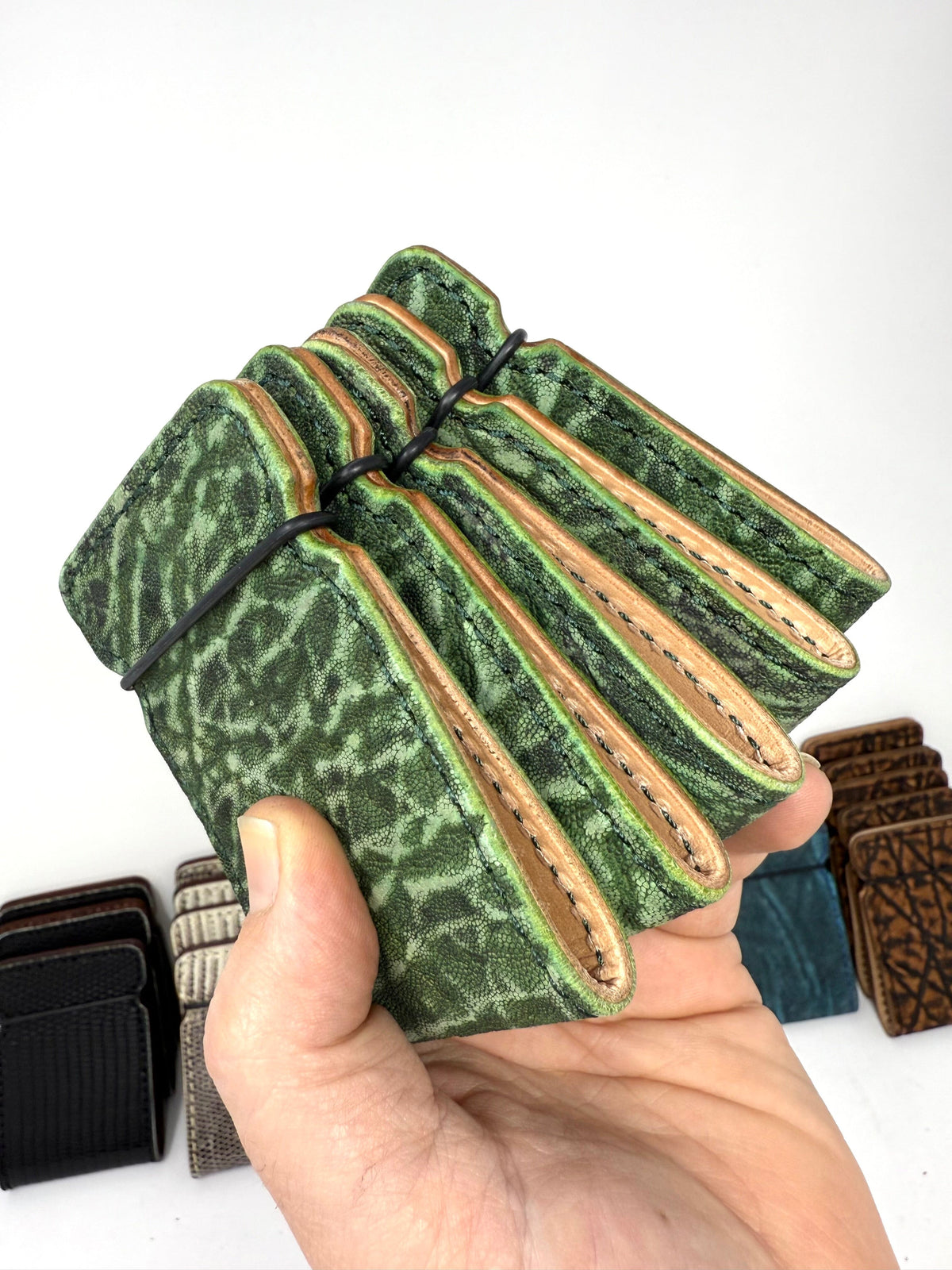 El Camino Wallet - Antiqued Green Elephant - Anvil Customs