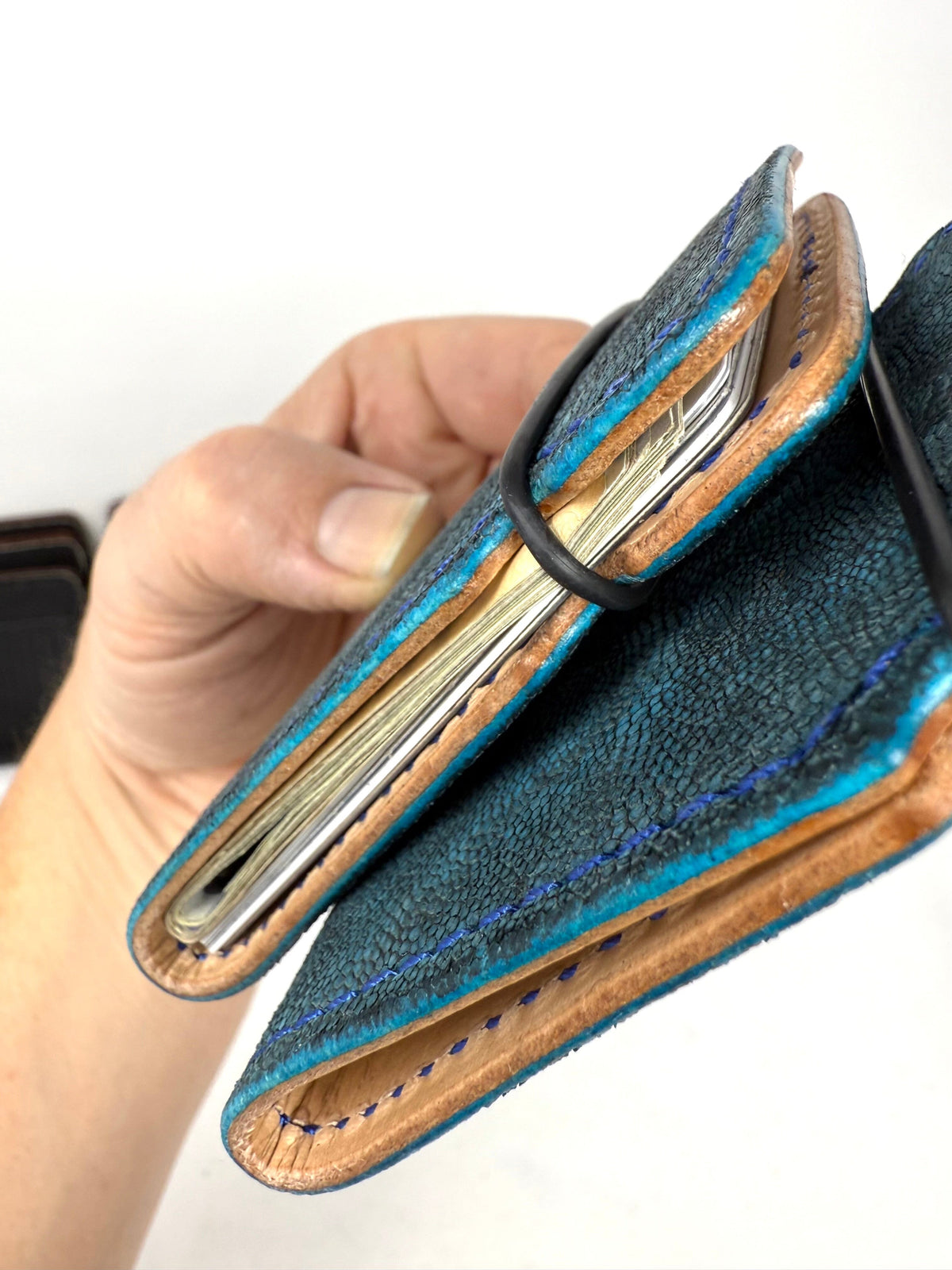 El Camino Wallet - Antiqued Turquoise Elephant - Anvil Customs