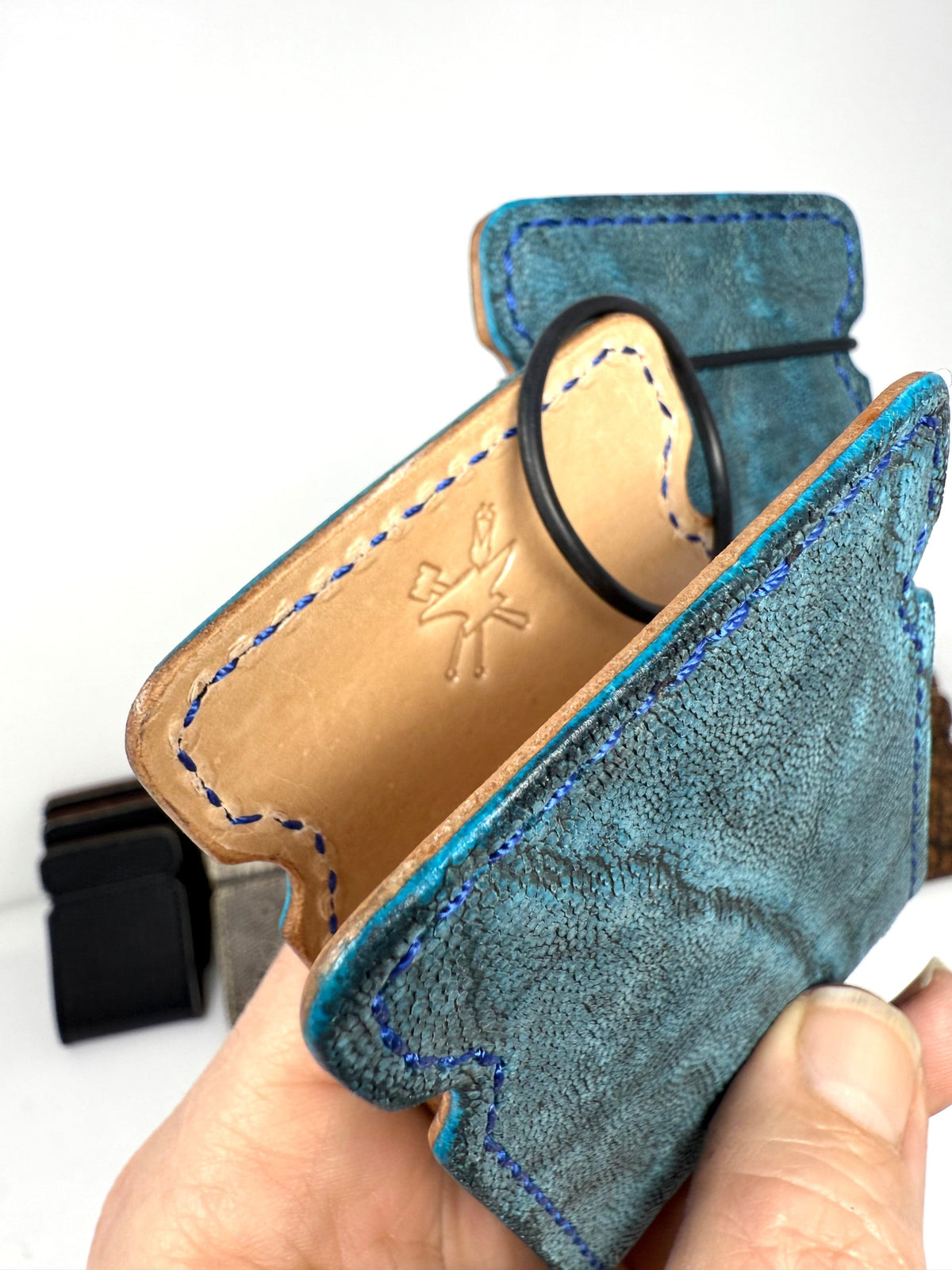 El Camino Wallet - Antiqued Turquoise Elephant - Anvil Customs