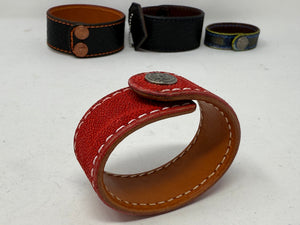 Elephant Leather Bracelet / Cuff: RED - Anvil Customs