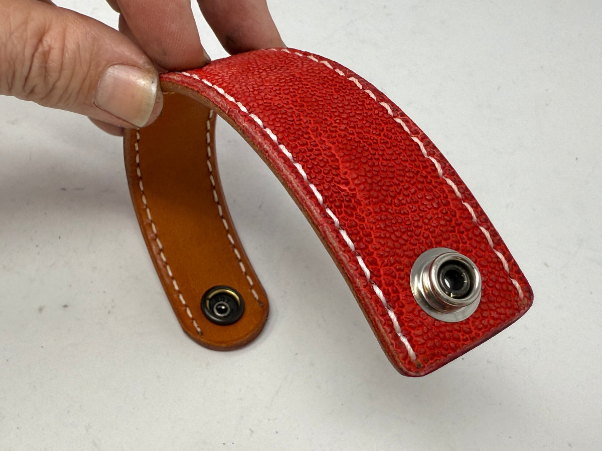 Elephant Leather Bracelet / Cuff: RED - Anvil Customs