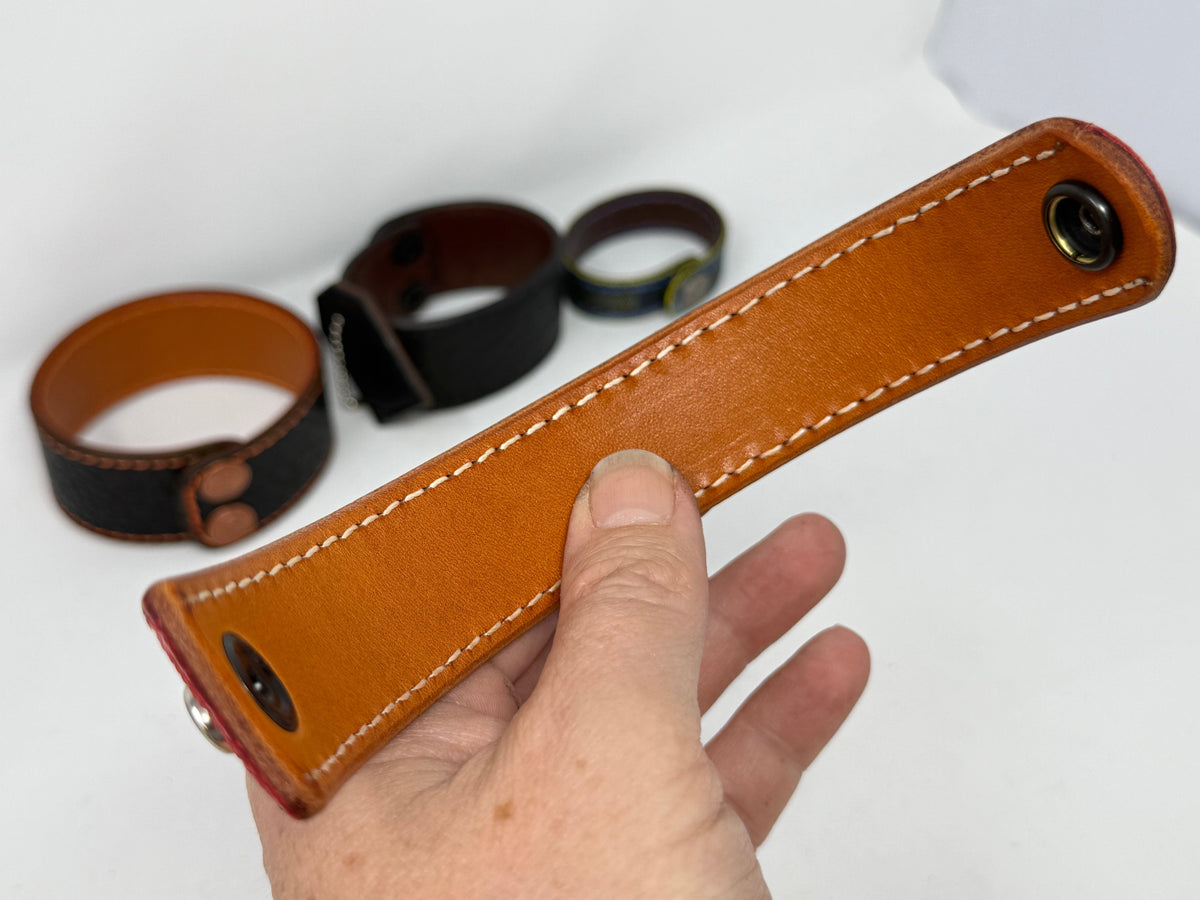 Elephant Leather Bracelet / Cuff: RED - Anvil Customs