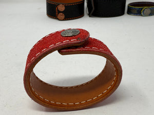 Elephant Leather Bracelet / Cuff: RED - Anvil Customs
