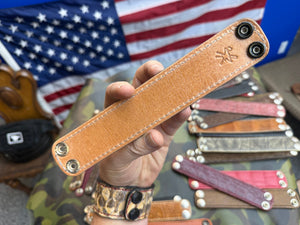 Exotic Leather Bracelet / Cuff:  Black Elephant - Anvil Customs