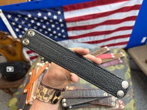 Exotic Leather Bracelet / Cuff:  Black Shark - Anvil Customs