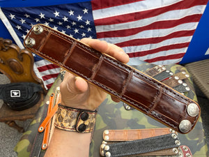 Exotic Leather Bracelet / Cuff:  Bourbon Millennium  Gator - Anvil Customs