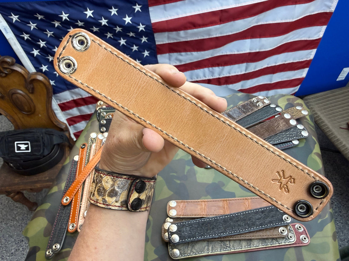 Exotic Leather Bracelet / Cuff:  Bourbon Millennium  Gator - Anvil Customs