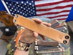 Exotic Leather Bracelet / Cuff:  Brown Alligator - Anvil Customs