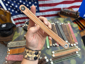 Exotic Leather Bracelet / Cuff:  Brown Alligator - Anvil Customs