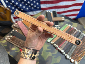Exotic Leather Bracelet / Cuff:  Dirty Pink Elephant - Anvil Customs