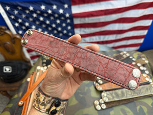 Exotic Leather Bracelet / Cuff:  Dirty Pink Elephant - Anvil Customs