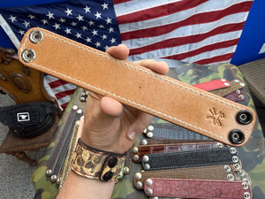 Exotic Leather Bracelet / Cuff:  Nubuck Brown Alligator - Anvil Customs