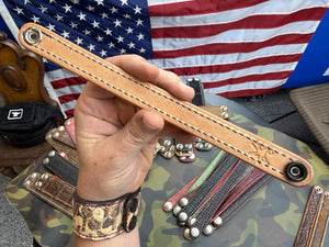 Exotic Leather Bracelet / Cuff:   Nubuck Brown Alligator - Anvil Customs