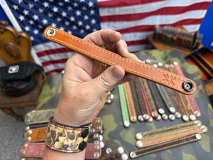 Exotic Leather Bracelet / Cuff:  Nubuck Green Alligator - Anvil Customs