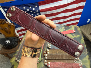 Exotic Leather Bracelet / Cuff:  Oxblood Alligator - Anvil Customs