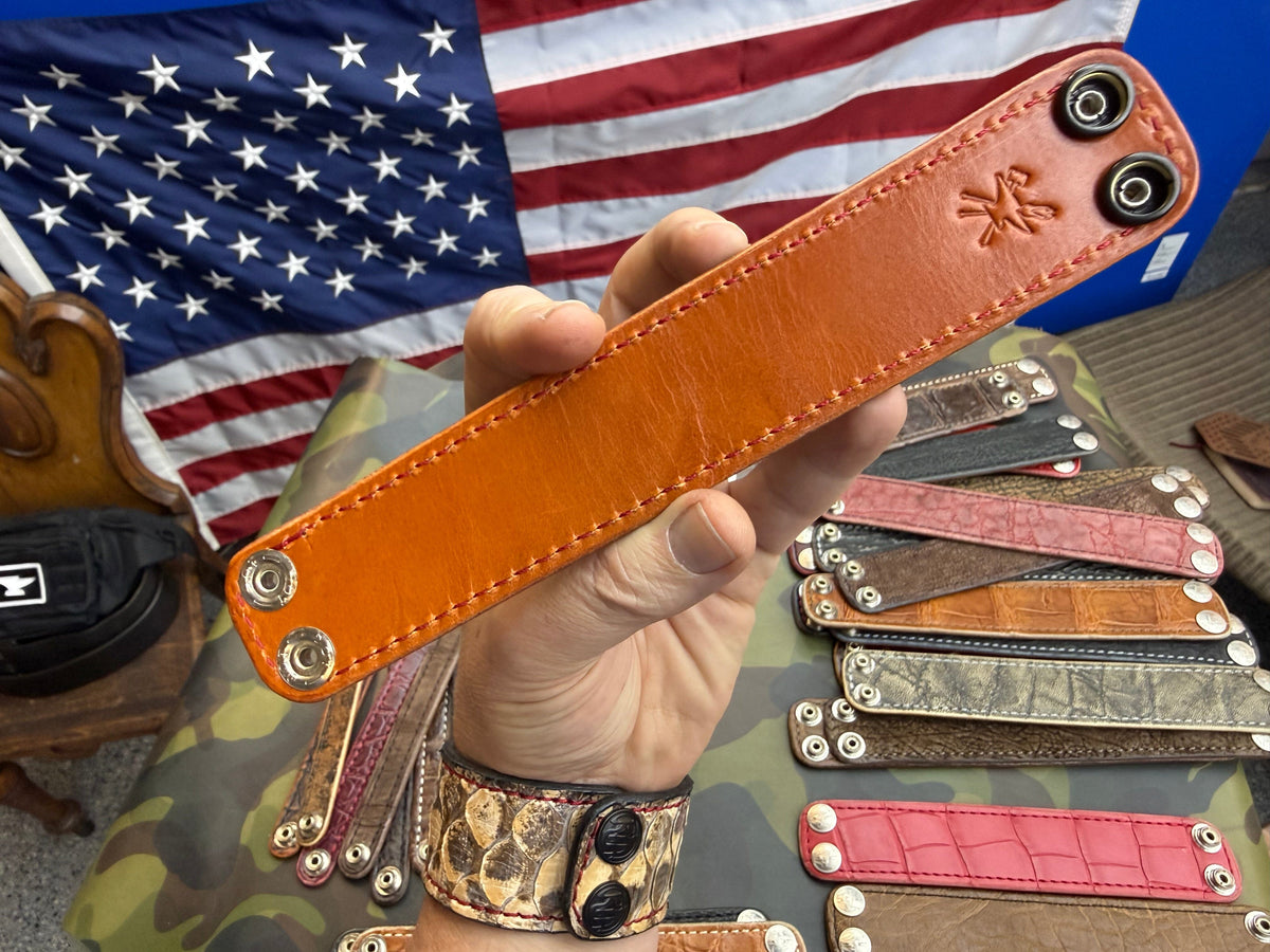 Exotic Leather Bracelet / Cuff:   Oxblood Alligator - Anvil Customs