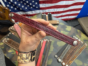 Exotic Leather Bracelet / Cuff:   Oxblood Alligator - Anvil Customs