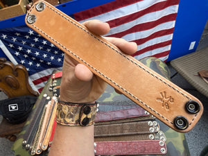Exotic Leather Bracelet / Cuff:  Red Ostrich - Anvil Customs