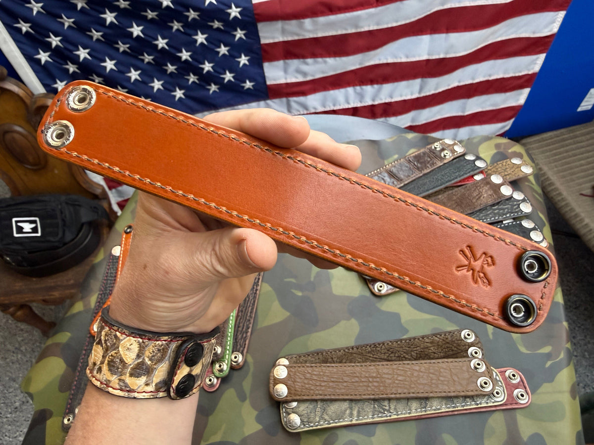 Exotic Leather Bracelet / Cuff:  SaddleTan Alligator - Anvil Customs