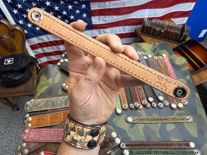 Exotic Leather Bracelet / Cuff:  SaddleTan Alligator - Anvil Customs