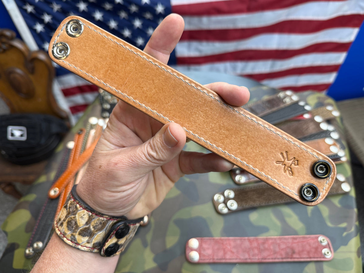 Exotic Leather Bracelet / Cuff:  Safari Gray Elephant - Anvil Customs