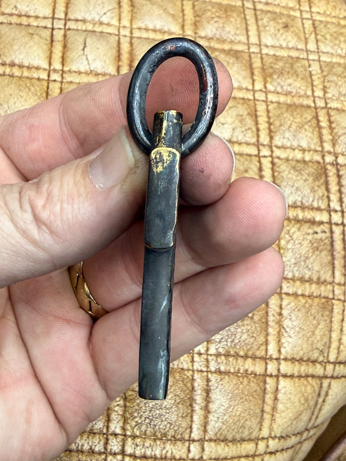 Forged Blackened Brass Cross Pendant - ‘Hammered’ - Anvil Customs