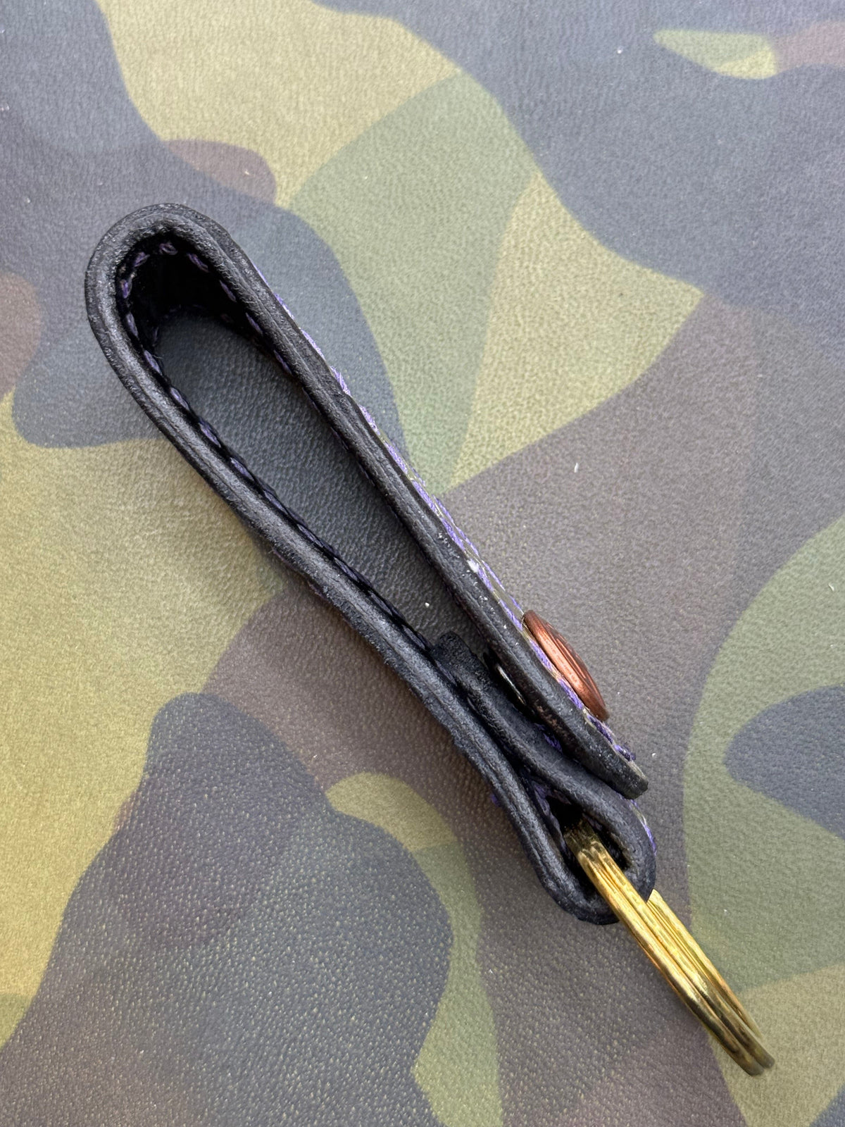 Leather Belt Loop - Army Green Alligator - Anvil Customs