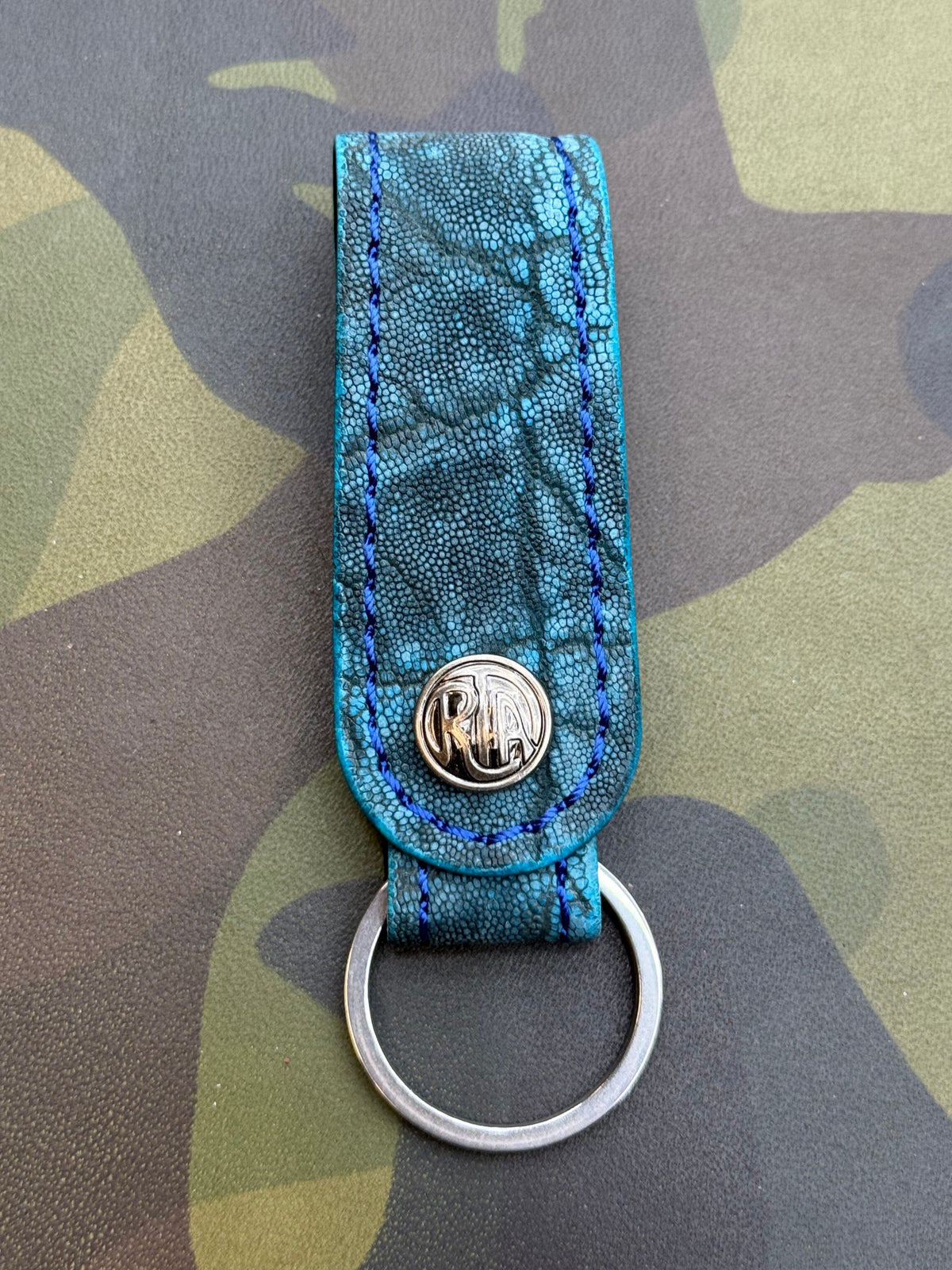 Leather Loop - Antique Turquoise Elephant - Anvil Customs