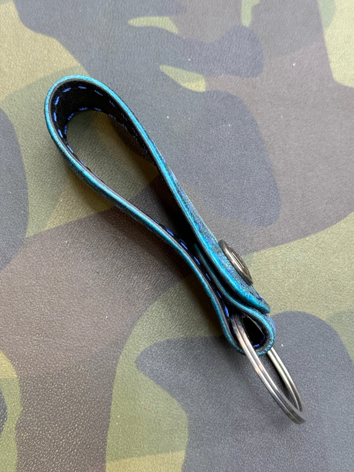 Leather Loop - Antique Turquoise Elephant - Anvil Customs