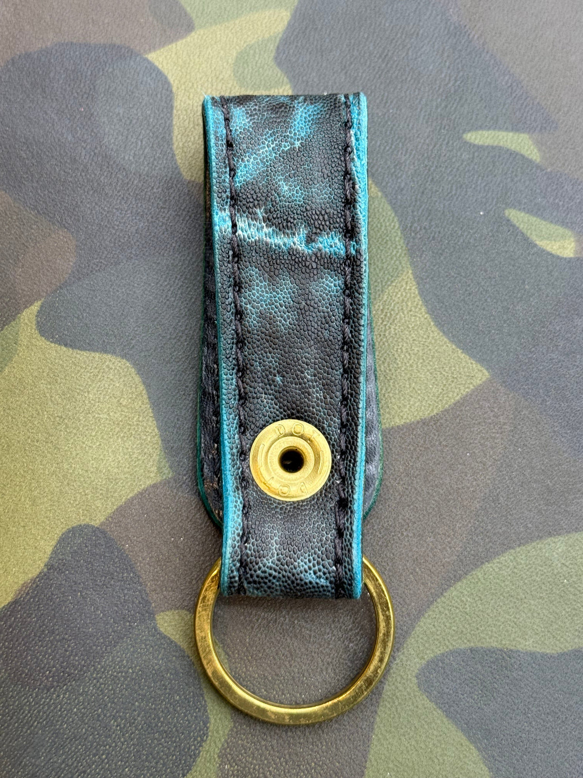 Leather Loop - Antique Turquoise Elephant - Anvil Customs