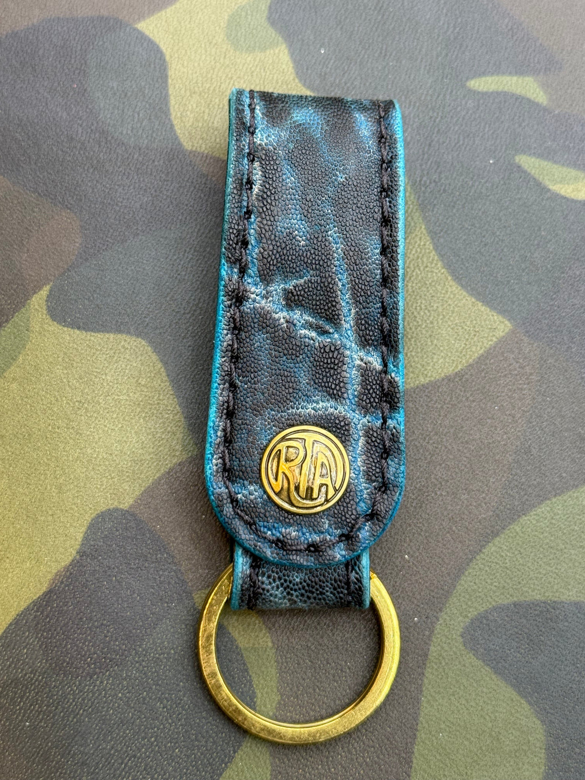 Leather Loop - Antique Turquoise Elephant - Anvil Customs