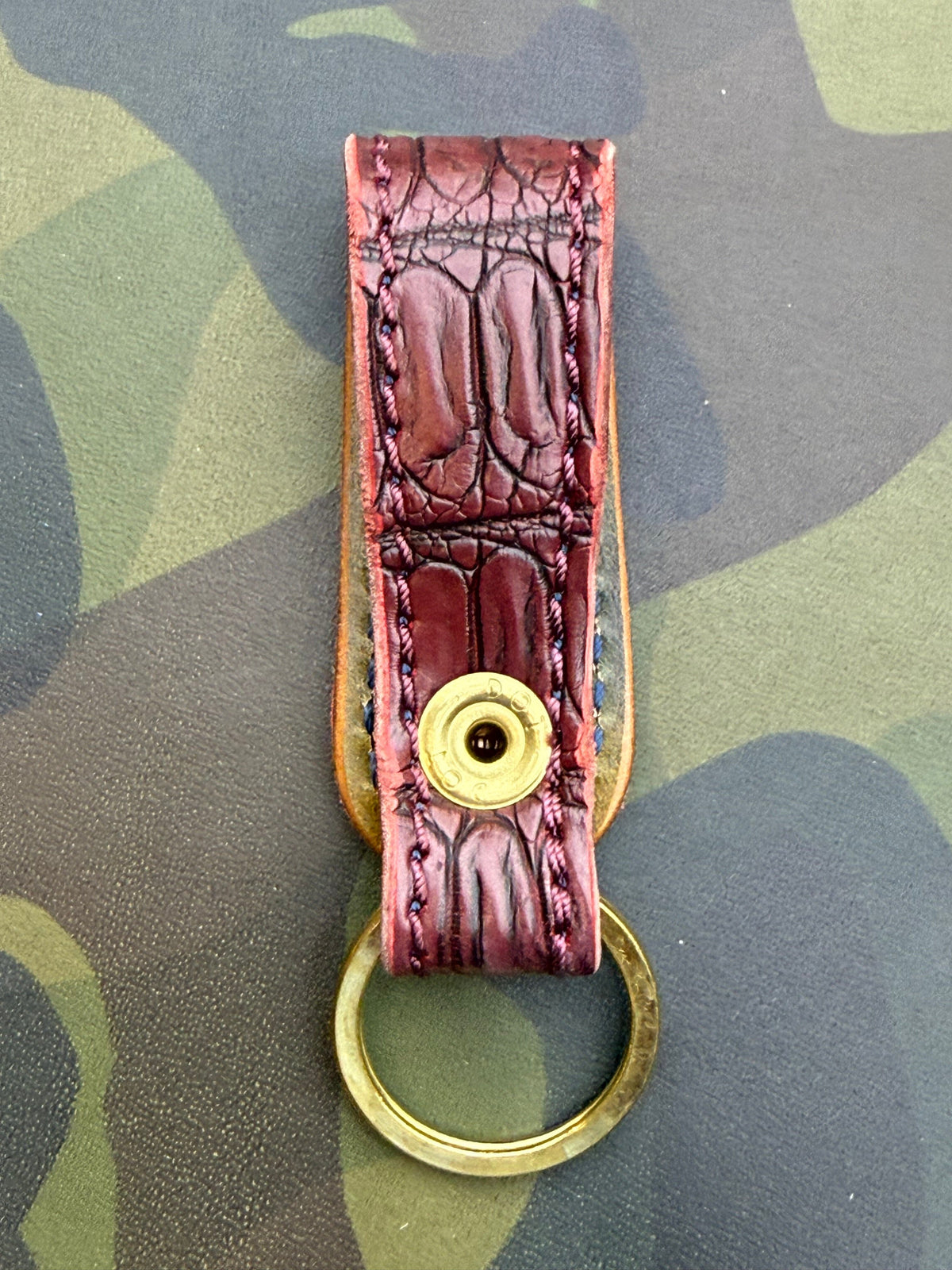 Leather Loop - Antique Wine Alligator - Anvil Customs