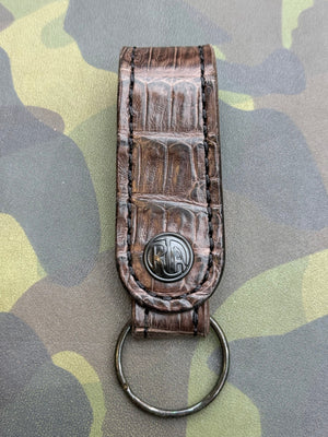 Leather Loop - Brown Alligator - Anvil Customs