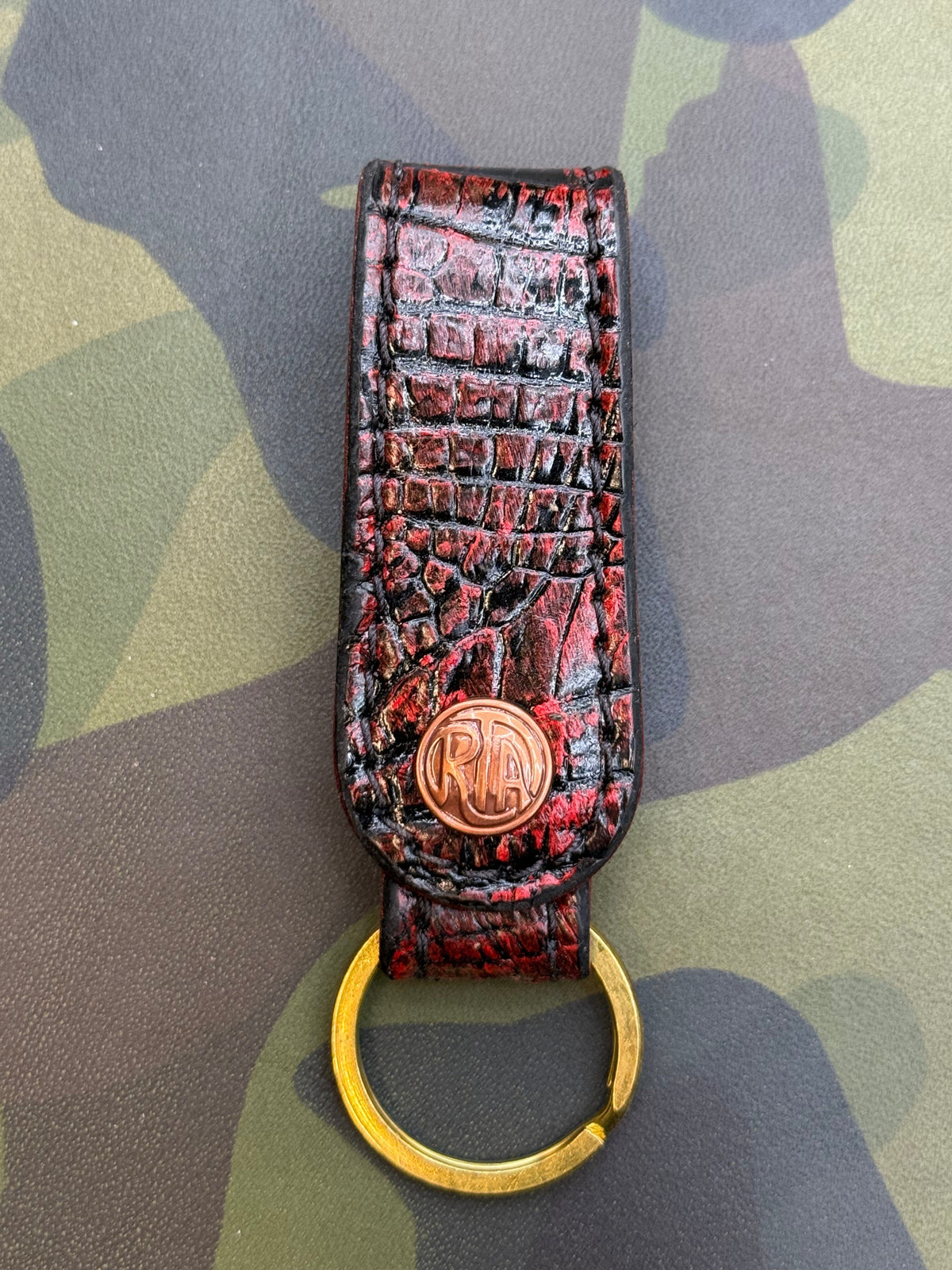 Leather Loop - Red/Black Alligator - Anvil Customs