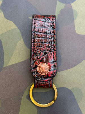 Leather Loop - Red/Black Alligator - Anvil Customs