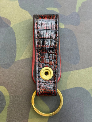 Leather Loop - Red/Black Alligator - Anvil Customs