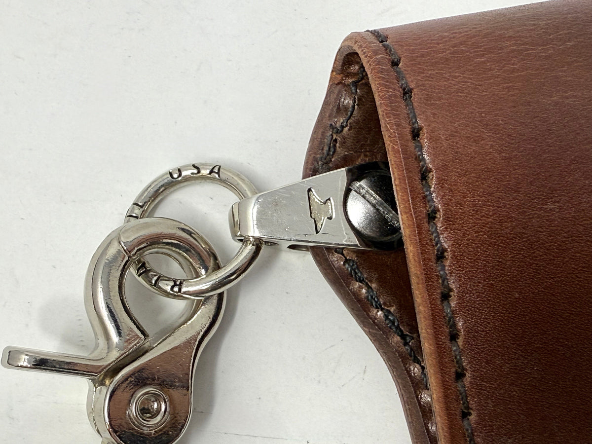 Long Biker Leather Chain Wallet - Brown 5G - Anvil Customs