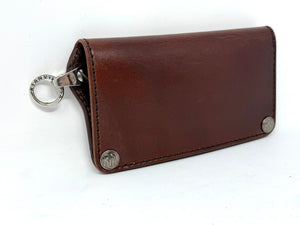 Long Biker Leather Chain Wallet - Brown 5G - Anvil Customs