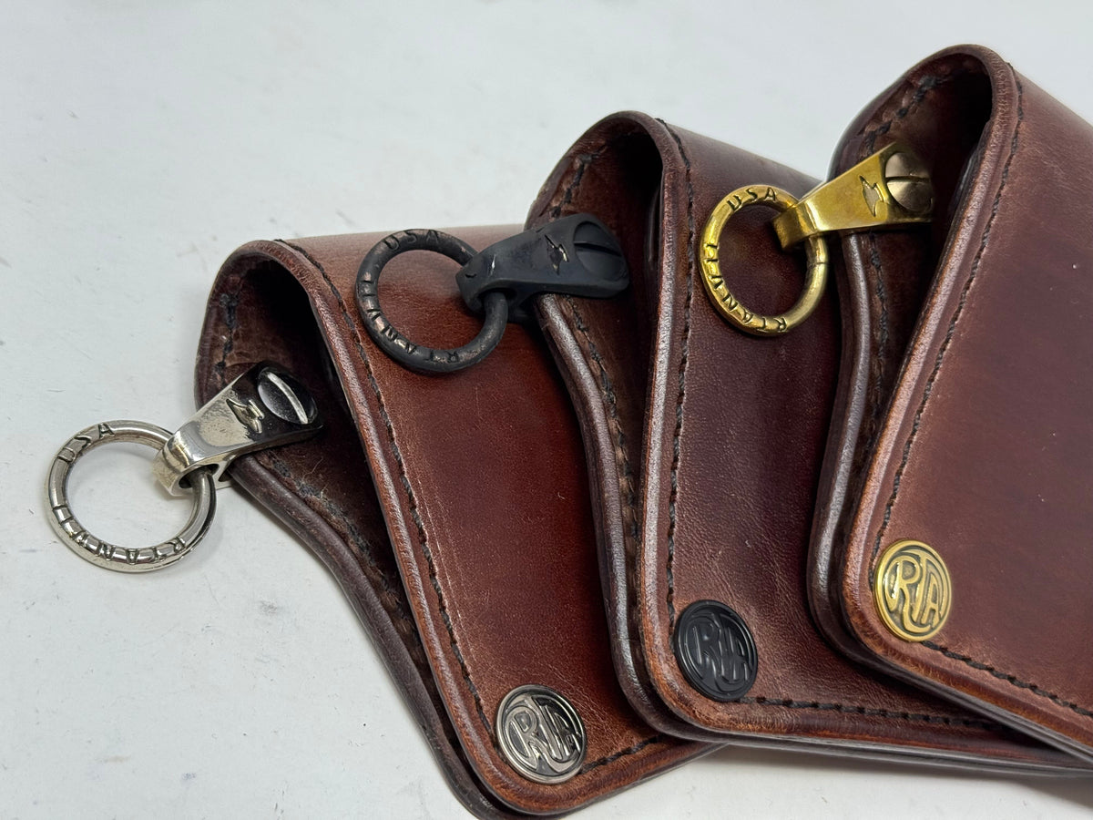 Long Biker Leather Chain Wallet - Brown 5G - Anvil Customs