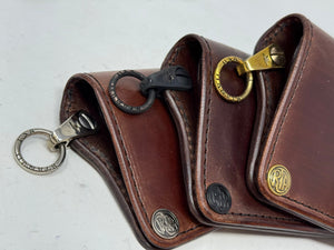 Long Biker Leather Chain Wallet - Brown 5G - Anvil Customs