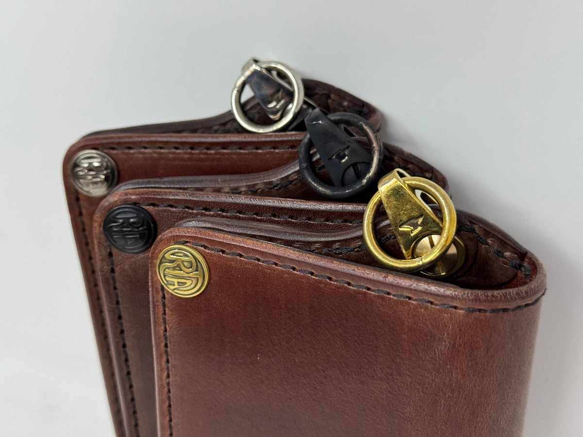 Long Biker Leather Chain Wallet - Brown 5G - Anvil Customs