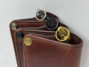 Long Biker Leather Chain Wallet - Brown 5G - Anvil Customs