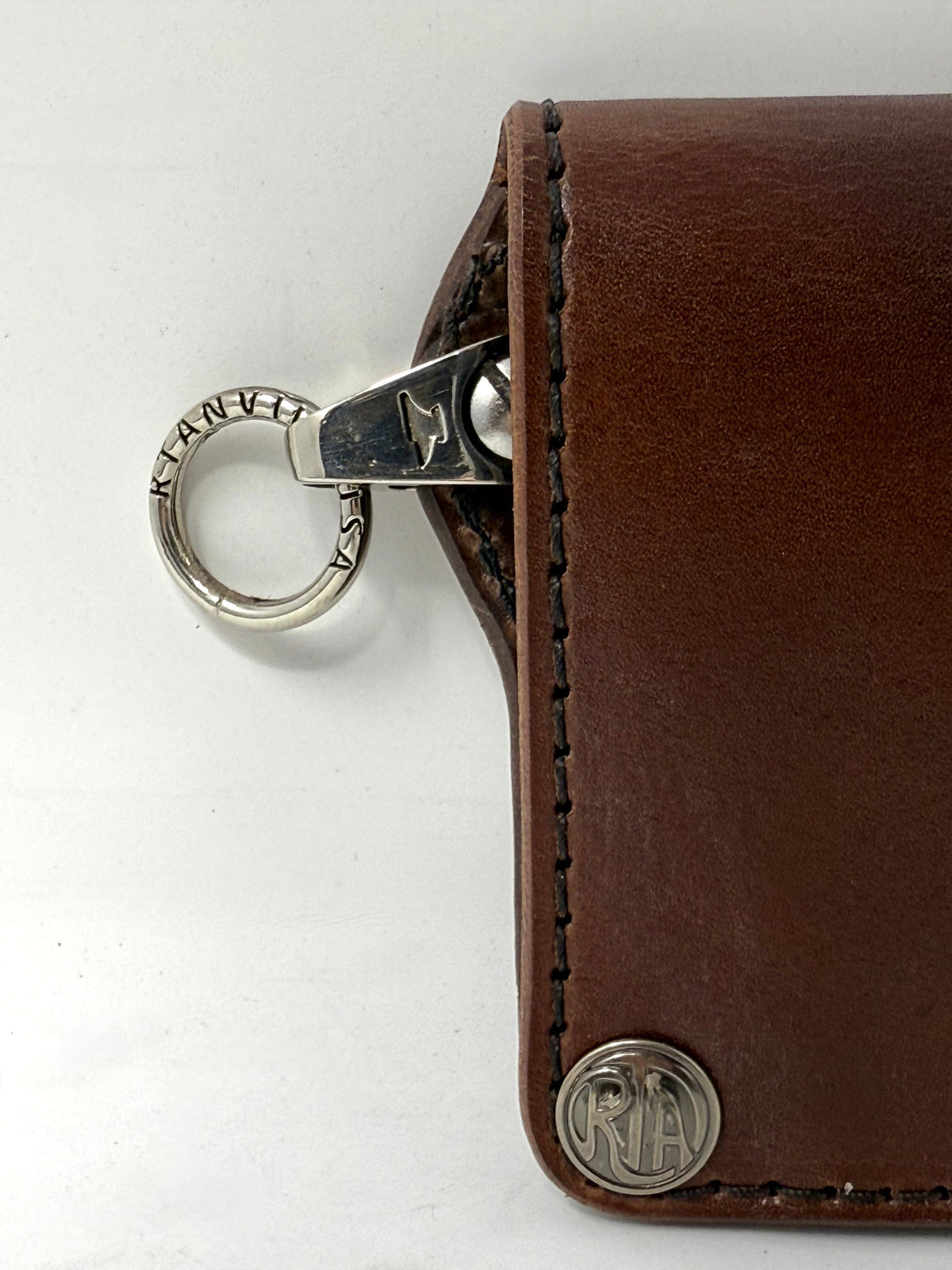 Long Biker Leather Chain Wallet - Brown 5G - Anvil Customs