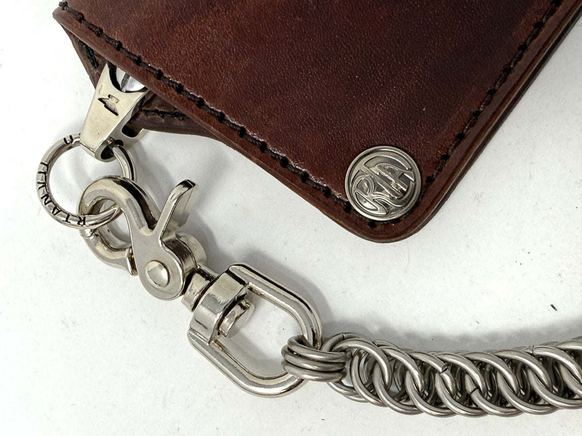 Mini Long Leather Chain Wallet - Brown 5G - Anvil Customs